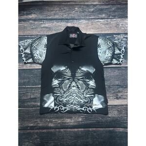 Vintage 2003 Rolling Stones Dragonfly Button Up Shirt Y2K Tour Rock Band Tee L